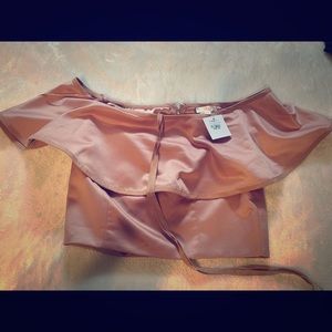 Off-Shoulder Silk Crop Top